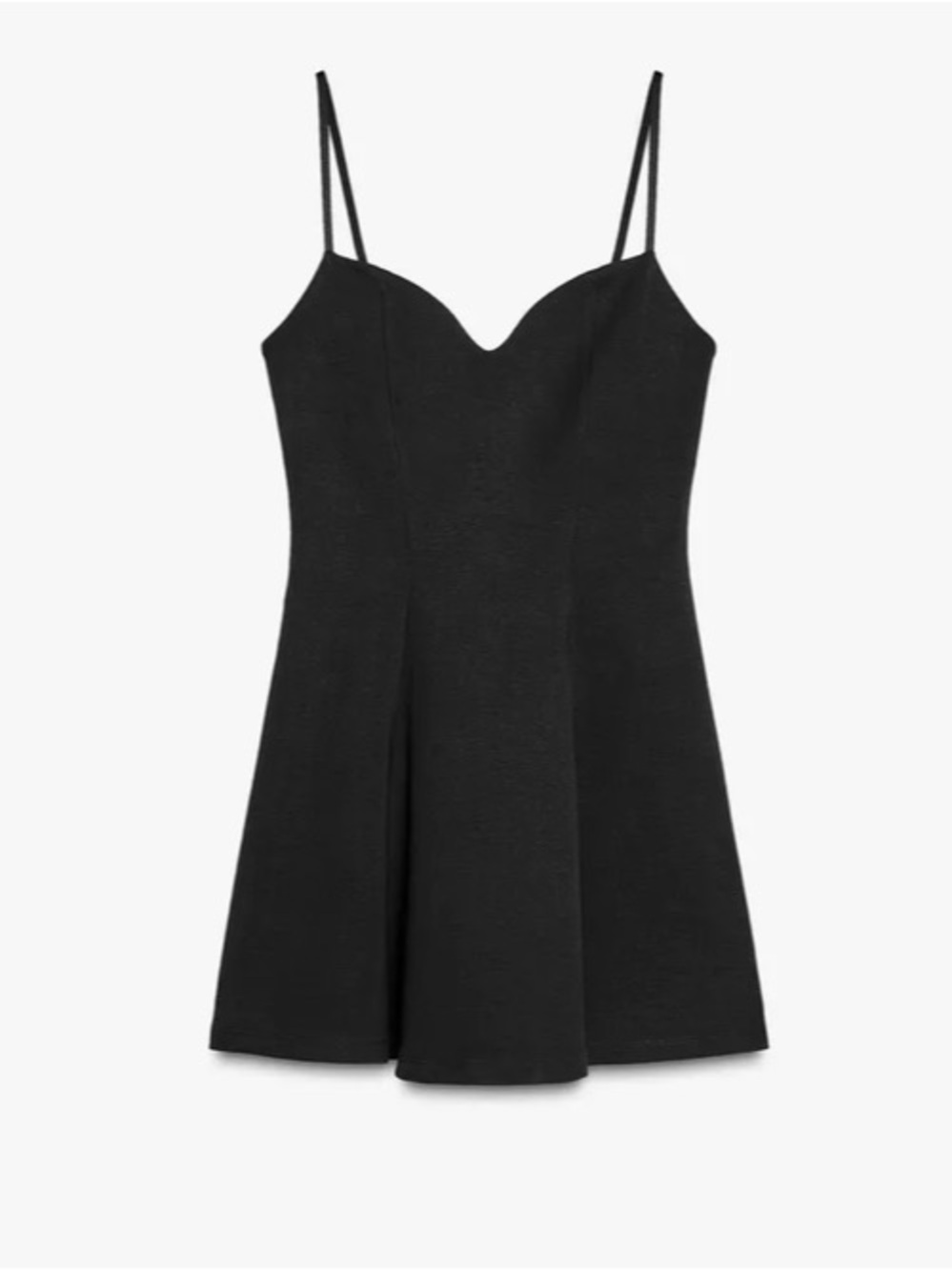 Zara Classic Black Spaghetti Strap Fit & Flare Dress